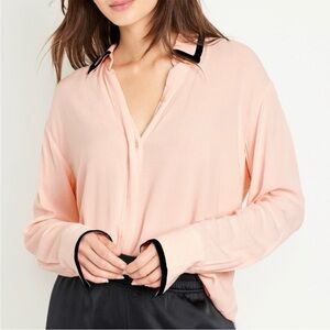 Old navy oversized xxl crepe button down gauze tunic top